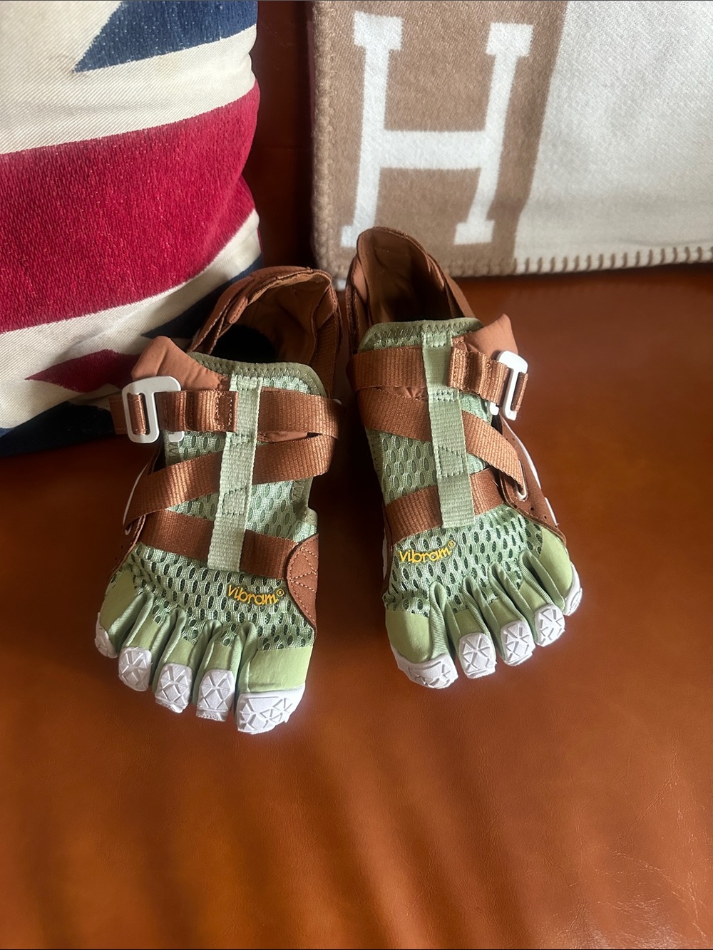 Vibram FiveFingers Olive Green Brown Toe Shoes